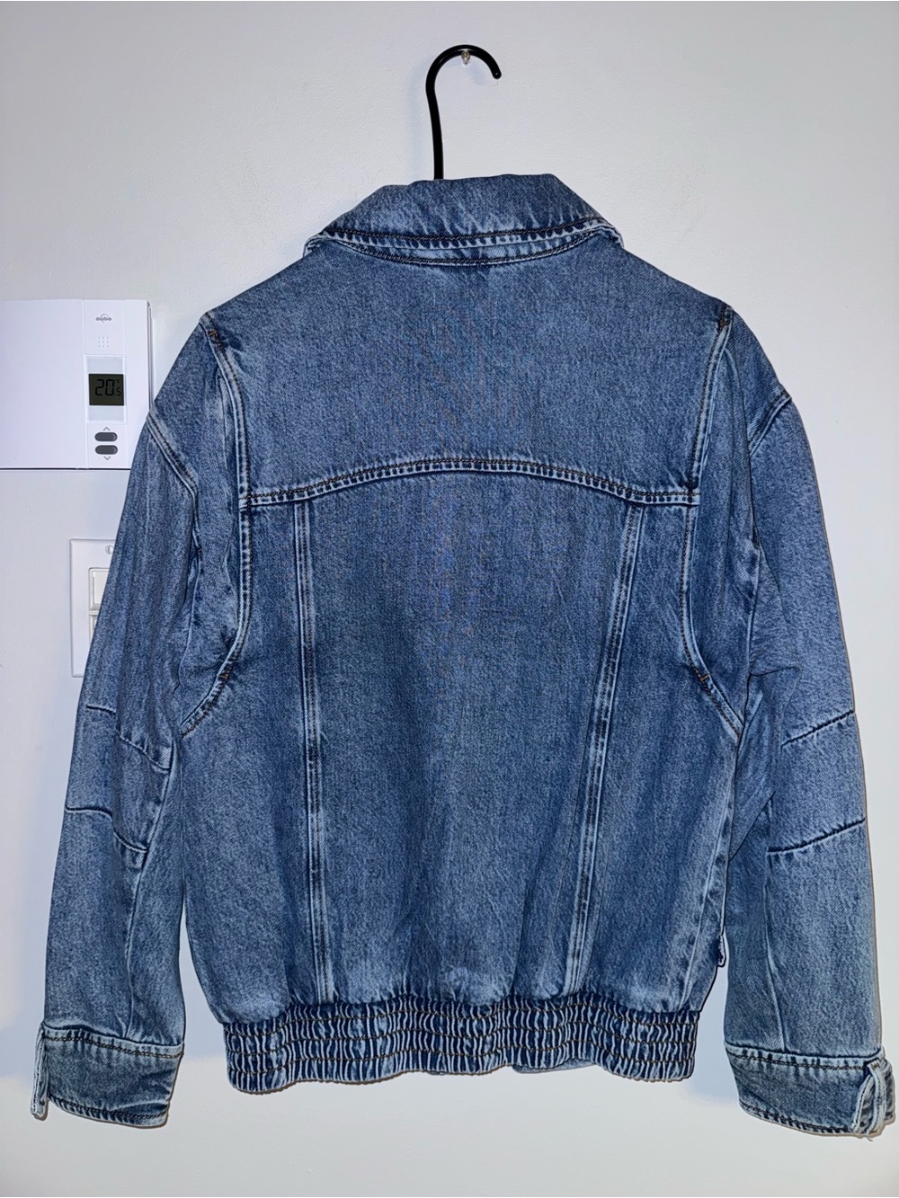 Dynamite Collared Blue Denim Zip-Front Jacket - Picture 4 of 7